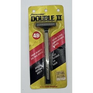 Vintage  Personna Double II Razor 2 Blades On 2‎ Sides Philip Morris American